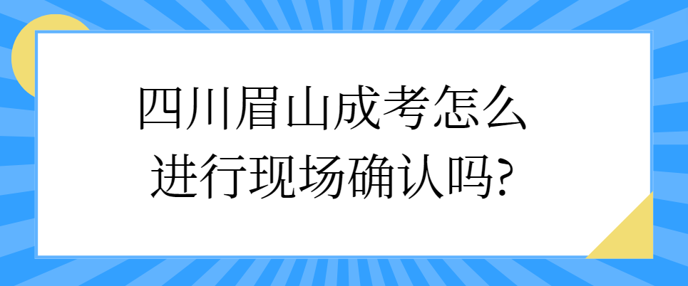 四川眉山成考怎么进行现场确认吗?