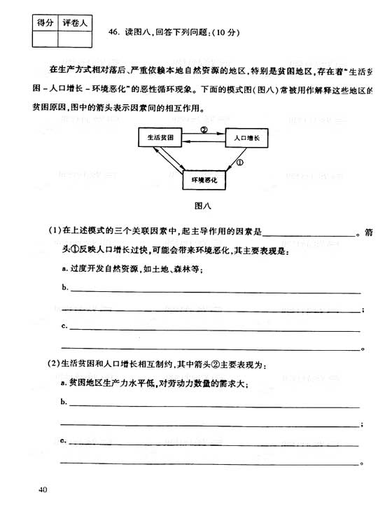 2006年成人高考高起点地理历史试题及答案(图9)
