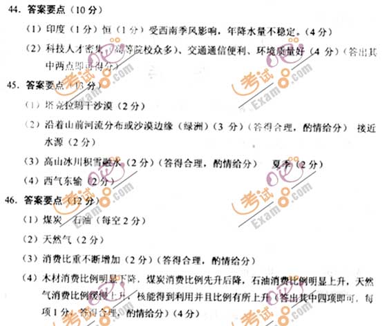 2010成人高考高起点历史地理试题及答案(图9)